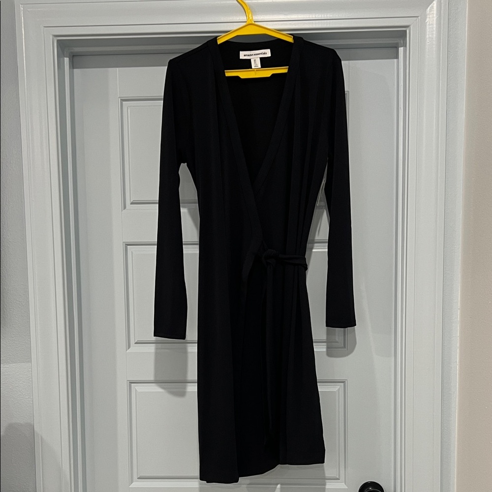 NWT Elegant Black Wrap Dress Size L